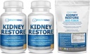 Nettoyage du rein et supplément pour la santé du rein pour soutenir la fonction rénale normale 60 capsules-2 Pack + Bio Fibre, Nettoyage du rein Detox & Réparation - Restructuration Rein Support & Supplément Rein 2.5 LBS