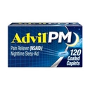 Advil PM Schmerzlinderung und Nacht Schlafhilfe, Schmerzmedizin mit Ibuprofen für Schmerzlinderung und Diphenhydramin Citrate für eine Schlafhilfe - 120 beschichtete Caplets