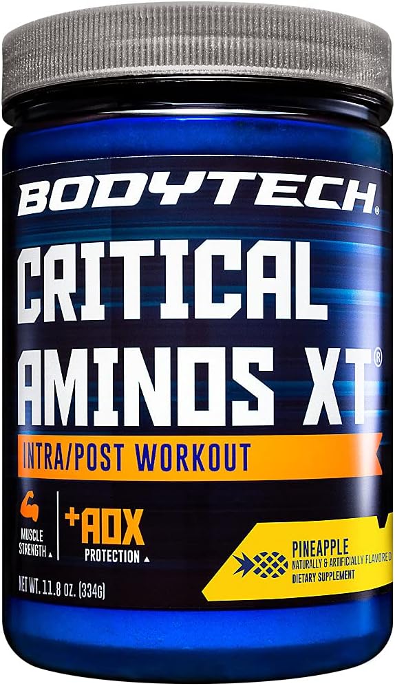 BODYTECH Critical Aminos XT Intra/Post Workout Ananas - Supporta il recupero muscolare (11,8 Ounce Powder)