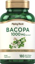 Piping Rock Bacopa Monnieri Supplément 1000mg=180 Capsules= Extrait d'herbes non-OGM et sans gluten