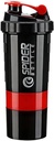 Bouteille de Shaker 5 In 1 Protéines - Série Professionnelle Bouteille de Shaker pour Secouer Protéines et Bouteille de gymnastique Pré-entraînement,Avec Entreposage de Poudre, Plateau de Pill, Boule de Mixing, Coupe Shakes (rouge)