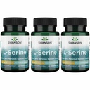 Swanson Ajipure L-Serine - Amino Acid Supplement Supporting Brain Health & Nervous System Function - Natural Formula Promoting Cognitive Function - (60 Veggie Capsules, 500mg Each) (3 Pack)