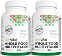 Plantvital Whole Food Multivitamin - Multivitaminici con 42 Superfoods Raw Veggies and Fruits Vitamins Earth Energy Fruits and Veggies Supplemento Frutta e Verdura Pure - 180 compresse