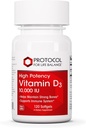 PROTOCOLE POUR LA BALANCE VIE Vitamine D3 10 000 UI - Soutien immunitaire Bons et dents de santé - 120 Softgels