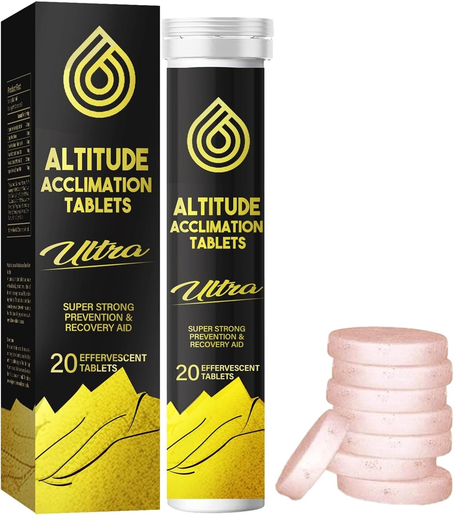 Altitude Sḭckness Prevention Tablets, Supporta Rapid Altitude Acclimation & Recovery, Rilievo di Sintomi di Altitudine, Facile da Prendere, 20 compresse