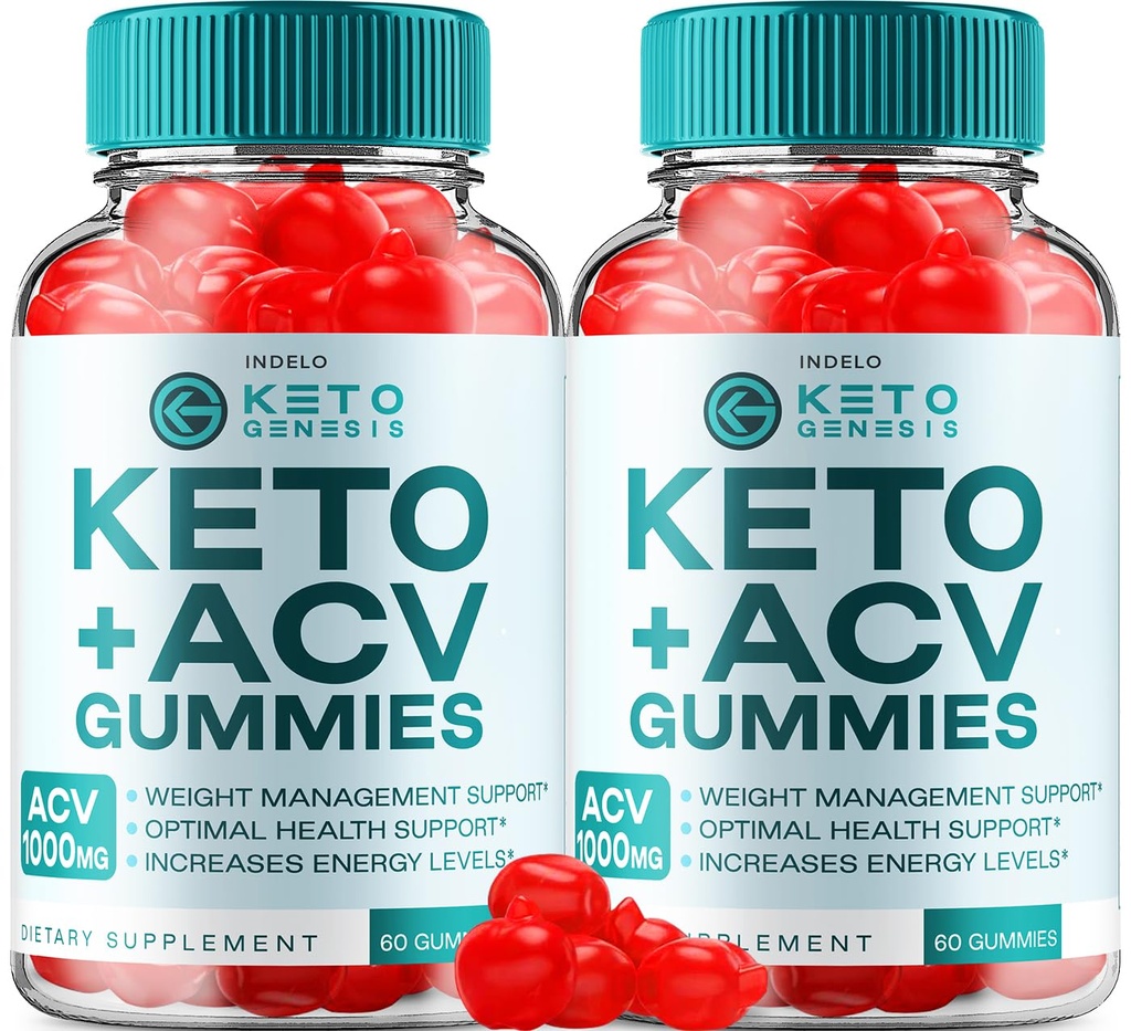 (2 Pack) Keto Genesis Gummies ACV Gummies avancés 1000mg, Genesis Keto + ACV Gestion du poids Gummies Cider de pomme Vinegar Genesis Supplément alimentaire Genesis Gummies Commentaires (120 Gummies)
