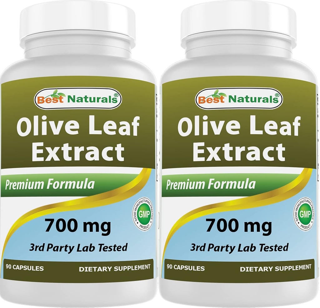 Meilleurs Naturals 2 Pack Extrait de feuille d'olive 700mg 90 Capsules (Total 180 Capsules)
