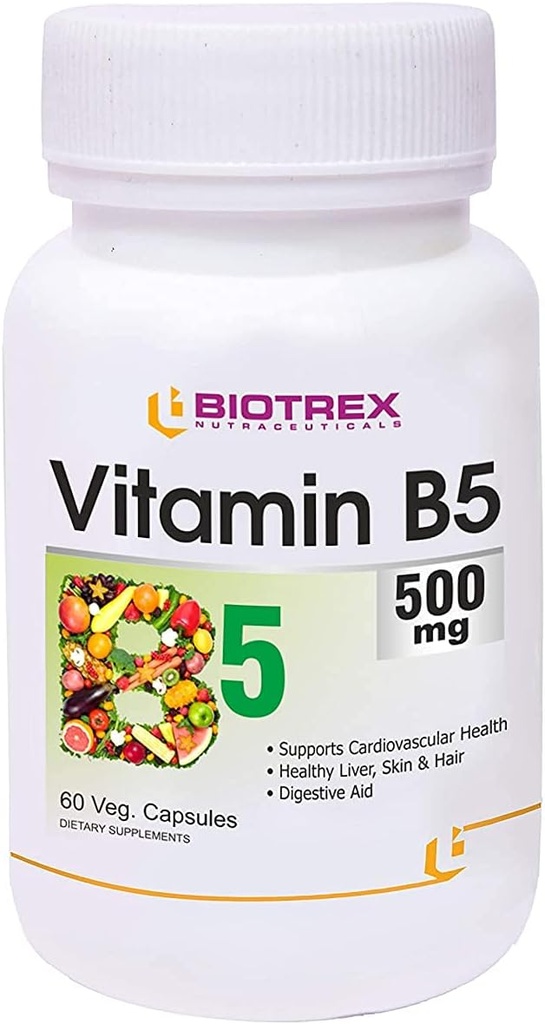 Panihari Biotrex Nutraceuticals Vitamina B5, 500 mg -60 Veg Capsule