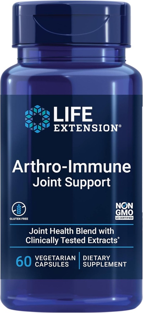 Supporto misto Arthro-Immune, Estratto di curcumina EliteTM, Andrographis paniculata, Supporti Mobilità e Flessibilità, Vegetariano, Gluten Free, Non-GMO, 60 Capsule