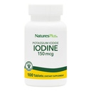 NaturesPlus Iodide de potassium - 150 mcg, 100 comprimés végétaliens - Supplément de soutien thyroïdien, soutient la santé respiratoire - Végétarien, sans gluten - 100 portions