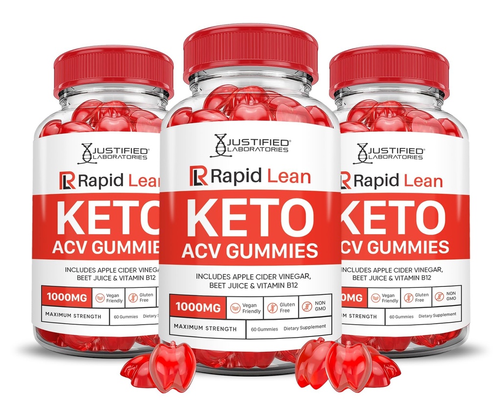 (3 Pack) Lean rapide Keto ACV Gummies Formule avancée 1000MG Lean rapide Keto Gummies vinaigre de cidre de pomme formulé avec le jus de betterave grenade poudre B12 Vegan Non OGM 180 Gummys