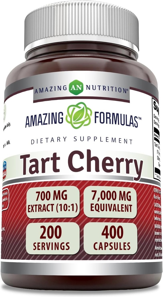 Erstaunliche Formeln Tart Cherry Extract 700 Mg Extrakt (10:1) Pro Servierkapseln Ergänzung | Äquivalent zu 7000 Mg | Non-GMO | Gluten Free | Made in USA (400 Count, 1 Pack)