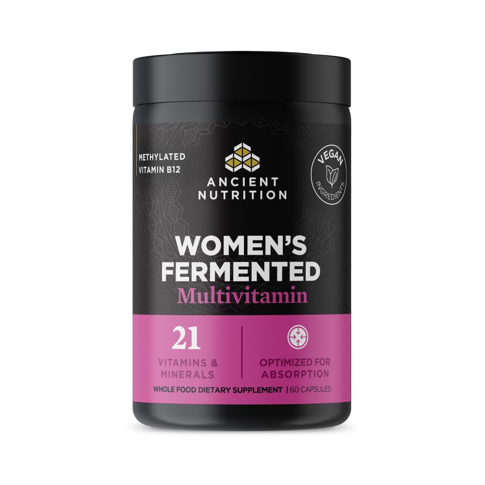 Antike Ernährung Multivitamin für Frauen, Frauen vergütete Multivitamin mit Vitamin C, D, K, Zink & Magnesium, Immununterstützung, Vegan, 60 Ct