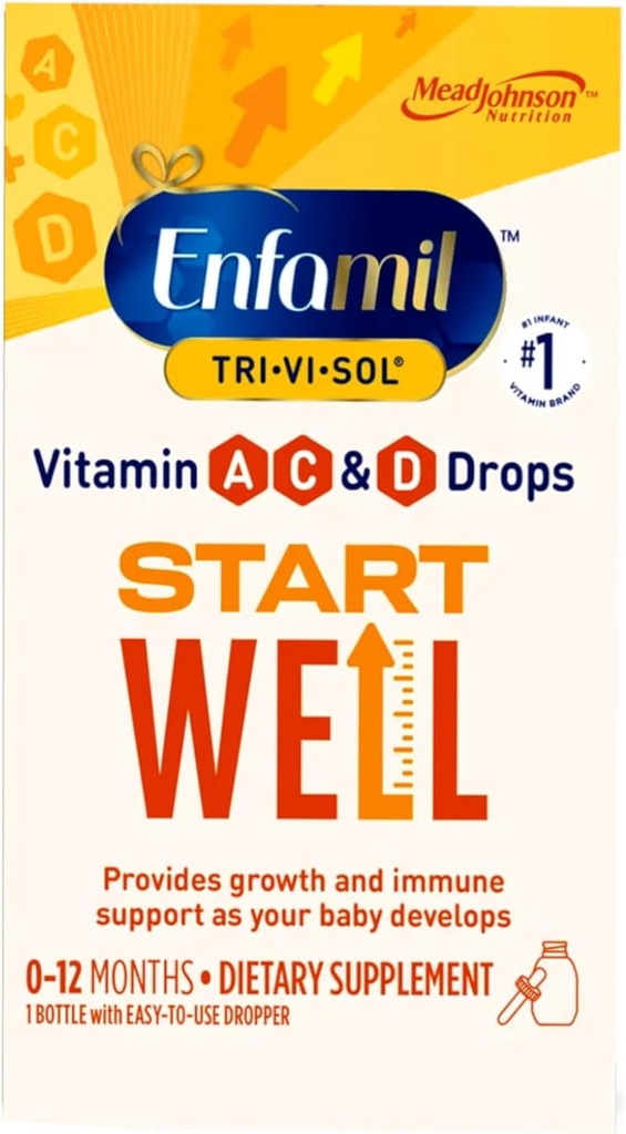 Enfamil Tri-Vi-Sol Vitamine A, D & C Supplemento Gocce per neonati, 50 mL