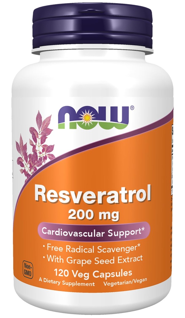 JETZT Ergänzungen, Natürliche Resveratrol 200 mg mit Rotwein Extrakt, 120 Veg Kapseln