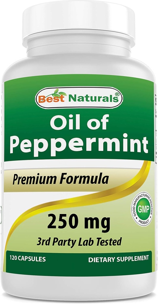 Best Naturals Pfefferminz Öl Bowel beruhigende Nahrungsergänzung, 250 mg, 120 Count
