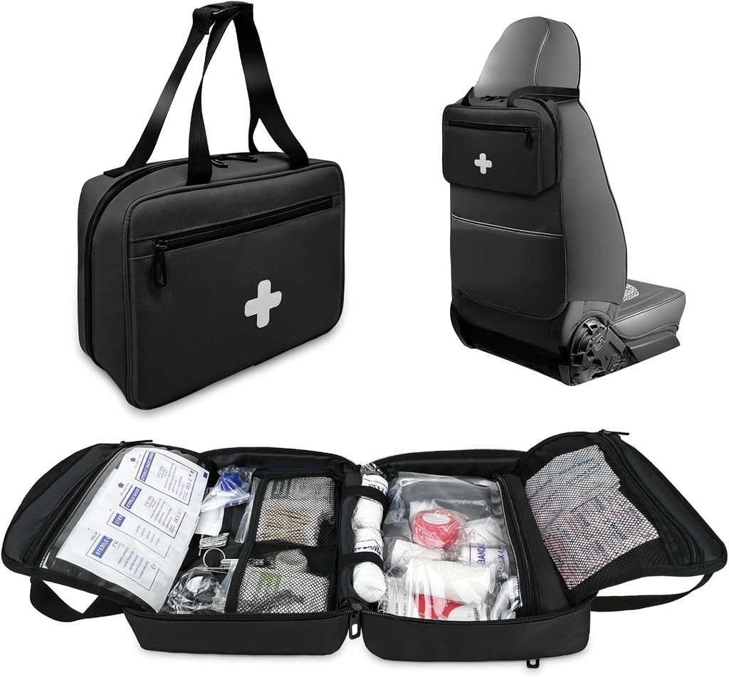 First Aid Bag Empty, Compact e Portable Medical Supplies Organizer con scomparti multipli, Borsa Trauma di emergenza per viaggi, campeggio, escursionismo, auto, viaggio e uso della casa, nero (solo per il bambino)