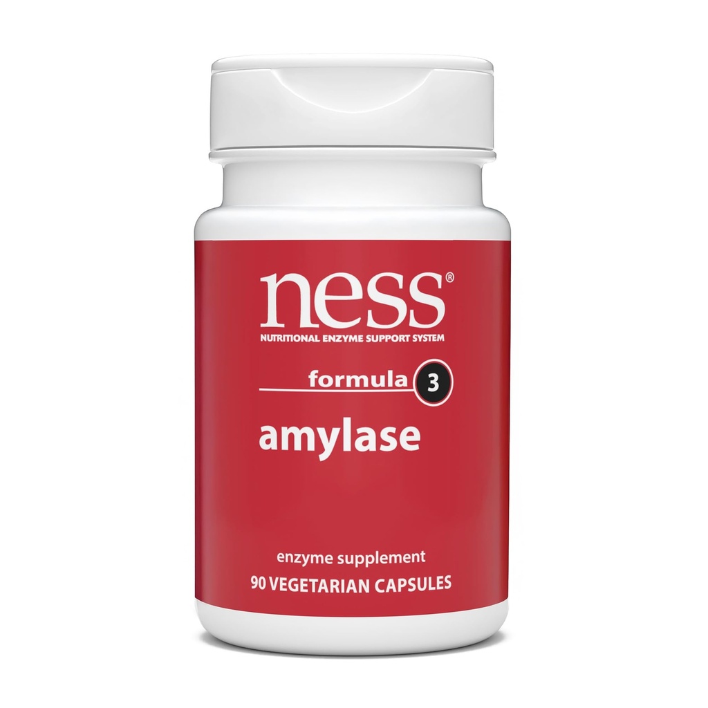 Ness® Amylase | Single Enzyme Digestive Supplement | Supports Carbohydrate Digestion | 90 Vegetarian Capsules