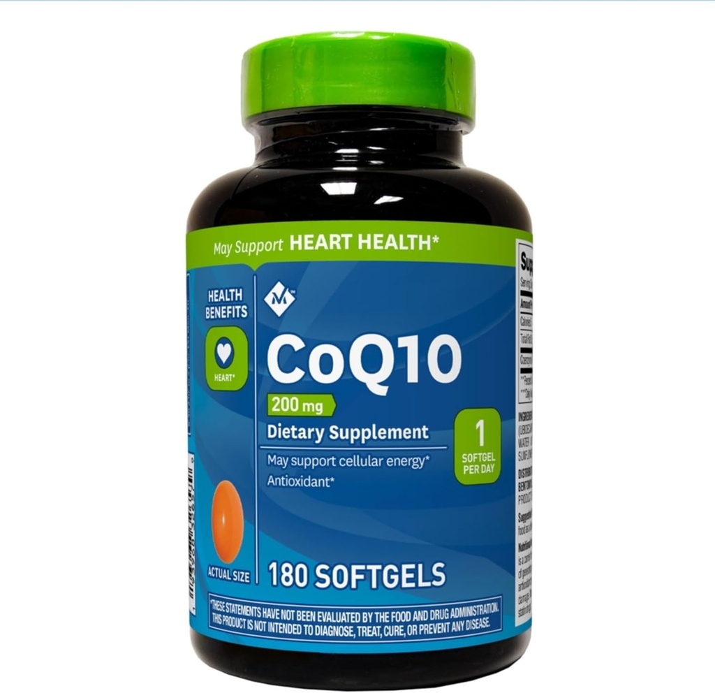 Mitglieder markCoQ10 200 mg Nahrungsergänzung, 180 Softgels, Unterstützt Cellular Energy, Antioxidans