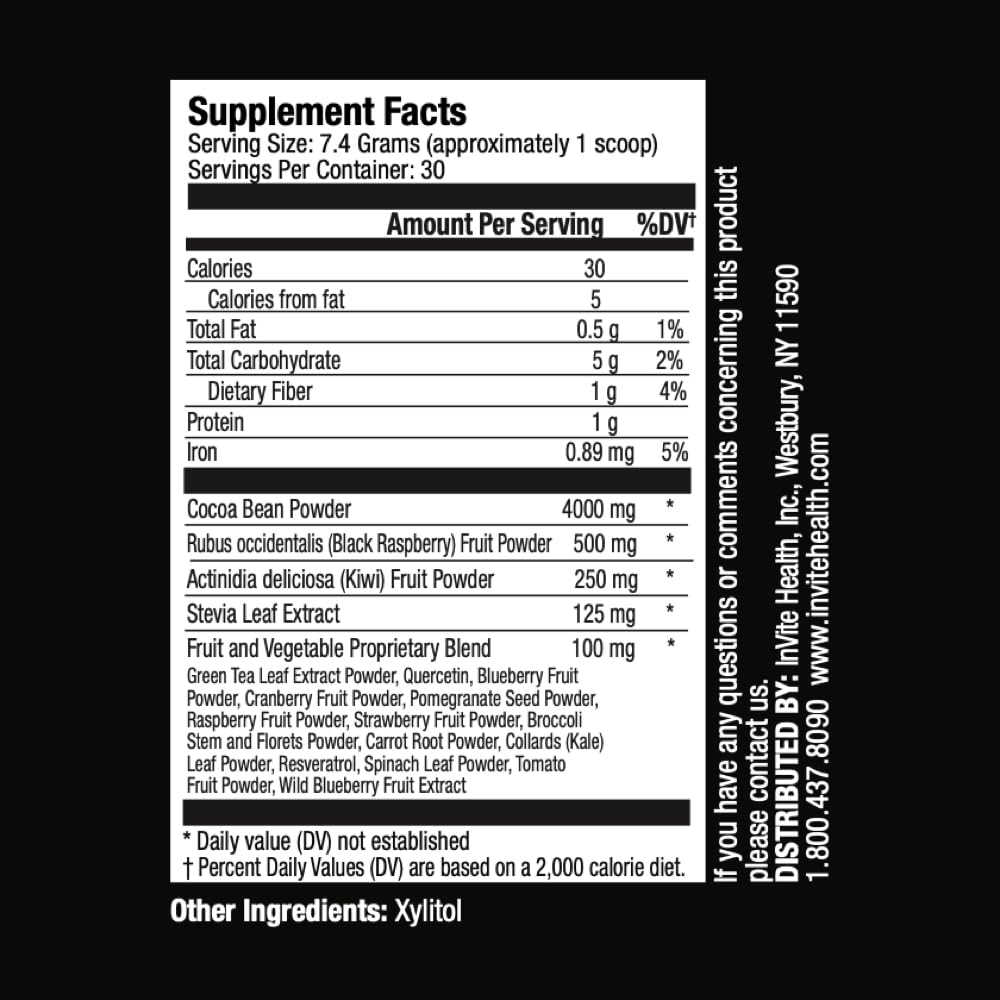 Invite Health Cocoa Hx® - Supporta Circolazione, Energia e Metabolismo - Advanced Vegan Superfood Supplement - 30 Serve(2-Pack)