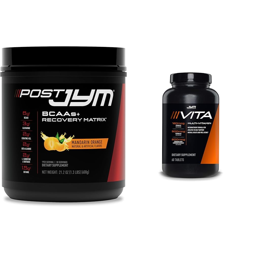 Post JYM Active Matrix Post-Workout con BCAA, Glutamine & More + Vita JYM Sport Multivitamina per atleti, 60 compresse
