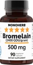 MONOHERB Bromelain 500 mg par gélule - 90 gélules - 90 portions