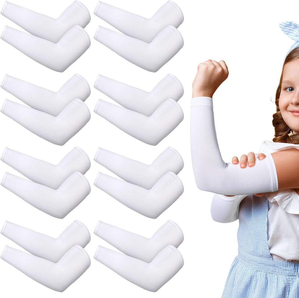 Eurzom 8 paires Eczema Manches pour les enfants Les manches élastiques pour les bras des enfants sont douces et ne nuisent pas à la protection UV de la peau