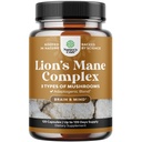 Advanced Lion's Mane Mushroom Supplement - Lions Mane Supplement Kapseln mit Reishi, Chaga, Maitake & Shiitake für Gehirn Health Memory Support & Focus - Nootropic for Mental Clarity - 120 Caps