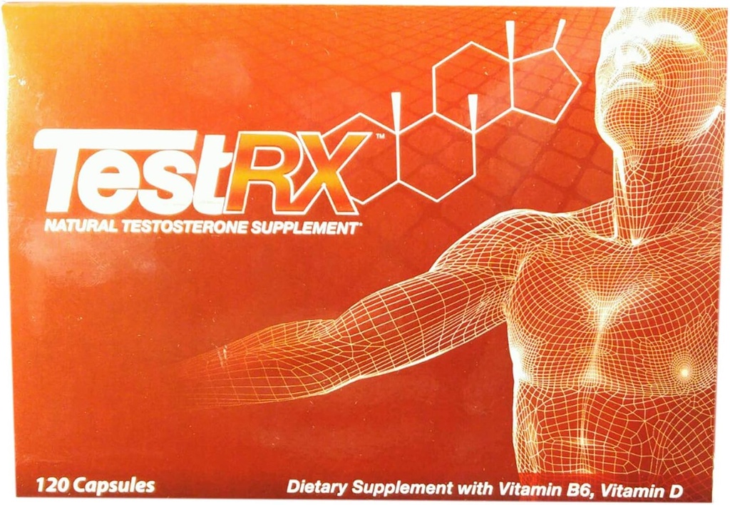TESTRX Supplément à la testostérone naturelle - 120 capsules