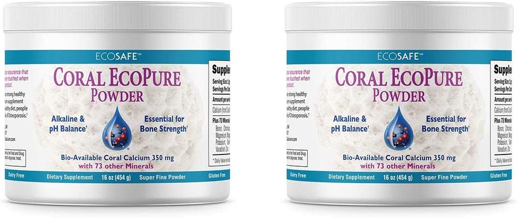 Poudre de Calcium Coral Ecopure avec Trace Minerals - 16 Onces