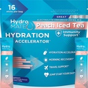 HydroMATE Elektrolyt Pulver Pfirsich Tee Hydratation Packets Low Sugar 16 Count