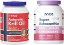 Krill Oil Omega 3 1000mg softgels and astaxanthin 12mg antioxidant suppelments Bundle