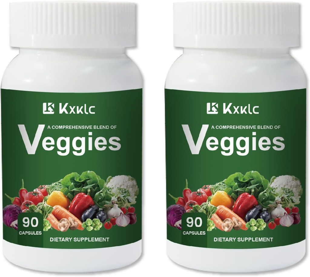 Veggies -Große Nahrungsergänzung mit Super-Food Gemüse für Frauen, Männer und Kinder-90 Veggie Kapseln mit hohen Vitaminen & Minerals. (Veggies 2 Pack)