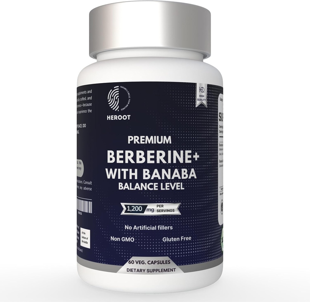 Berberine HCl mit Banaba 500mg | Root Extract – Pflanzenbasiert, Vegan, Non-GMO 120 Kapseln