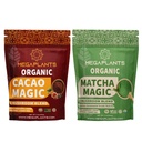 MegaPlants Cacao Magic & Matcha Magic (50 Servierungen) | Superfood 5 Pilzpulvermischung für Fokus, Klarheit & Energie | USDA Organic