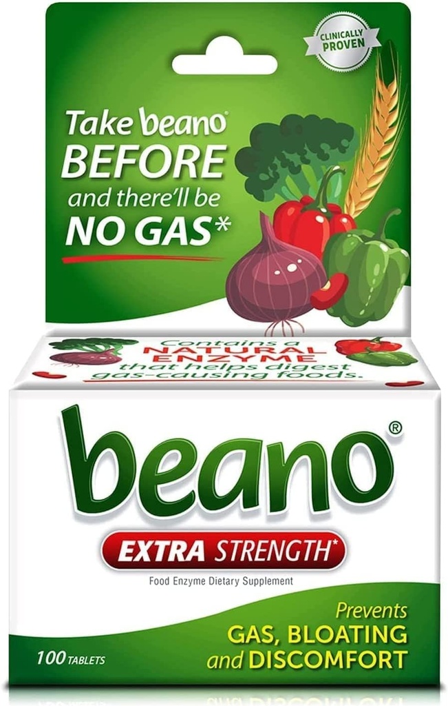 Beano Ultra 800 | Gasprävention und Verdauungsenzym Ergänzung Tabletten | 100 Count | Packung von 3