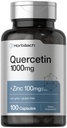 Horbäach Quercetin 1000mg | 100 capsule | con 100mg Zinc | Non OGM, Gluten Free Supplement | Formula ad alta potenza