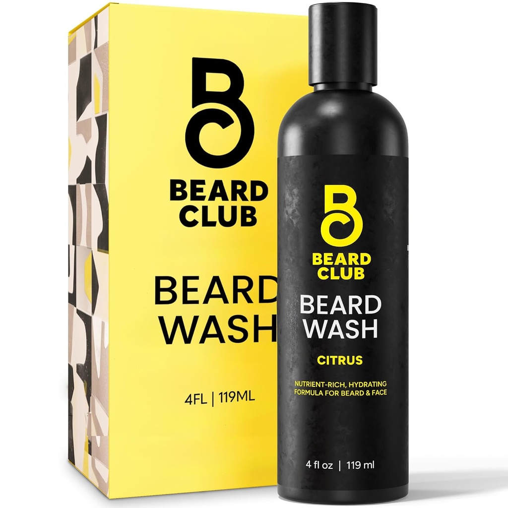 The Beard Club Citrus Beard & Face Wash– All-in-One Cleanser, Softens & Nourishes Gesichtshaar, Hydrates & Cleans Skin, Paraben & Sulfate-Free