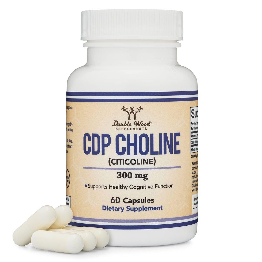 CDP Choline (citicolina) supplemento, grado farmaceutico, terzo partito testato (60 capsule 300mg)