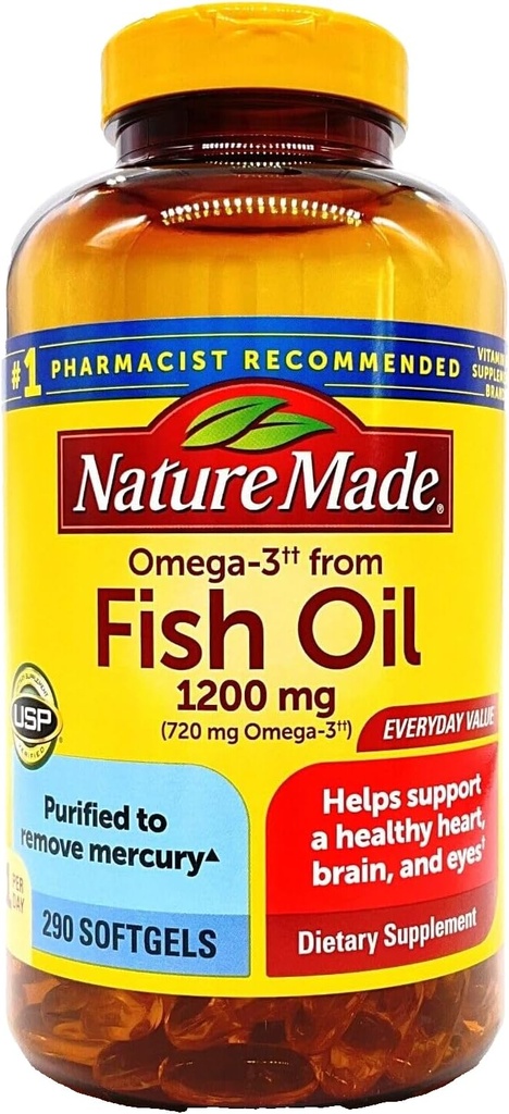Made Nature Omega-3 from fish Oil 660 mg EPA + DHA, 290 Softgels