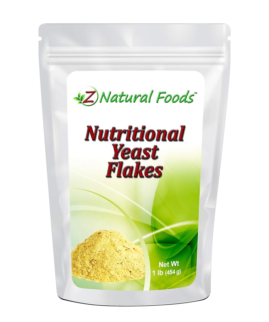 Flakes de levure alimentaire premium - Fortifiés avec des vitamines complexes B - Délicieux goût cheesy - sans gluten, sans OGM, végétalien - source de protéines de fibre parfaite pour les régimes végétaux - 1 lb