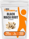 BulkSupplements.com Polvere di maca nera - Supplemento di radice di maca nera, supplemento di erbe per gli uomini e le donne - Vegan, senza glutine, 750mg per porzione, 1kg (2.2 lbs) (pacchetto di 1)