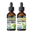 BIO KRAUTER Bacopa Tinkture 2 Fl. Oz. & Ginkgo Biloba Tinktur 2 Fl. Oz.