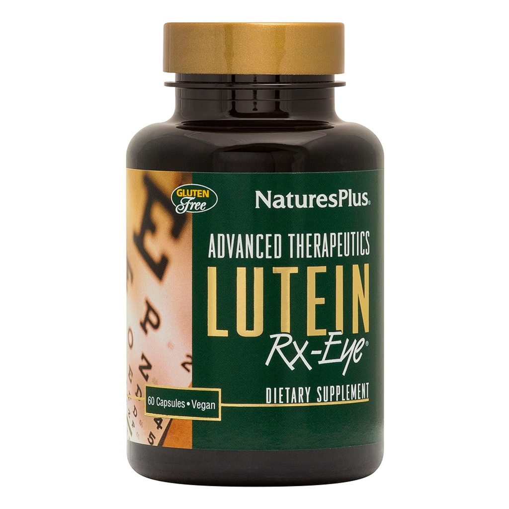 Natures Plus Advanced Therapeutics Lutein Rx-Eye - 20 mg, 60 Vegetarische Kapseln - Eye Function Support Supplement Verbessert mit Zeaxanthin, Antioxidans - Glutenfrei - 20 Portionen