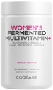Codifica Multivitamina quotidiana delle donne, 25+ Vitamine & Minerali, Fermentato, Alimenti integrali organici, Supplemento Probiotici - Vitamina A, B, C, D, E & K, Omega 3, Zinco – Vegan - 120 capsule
