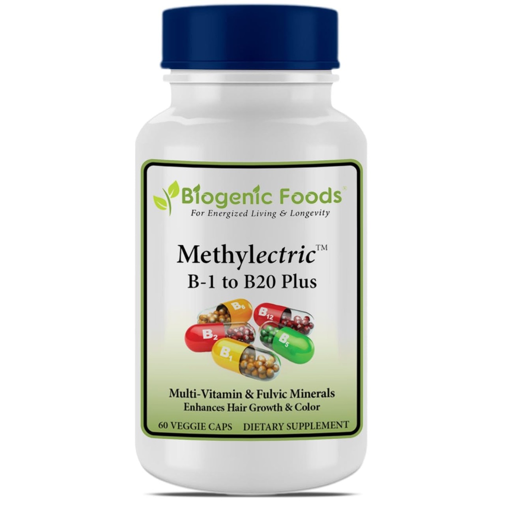Methylectric B-50 Complex - Methyliertes B1 - B20 Multi-Vitamin und Fulvic Minerals, Veggie Caps