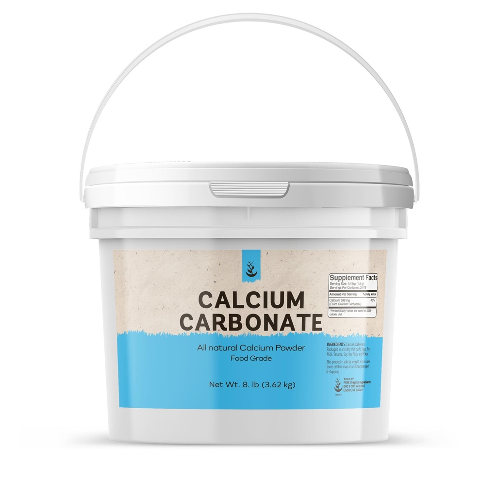 Reine Original Zutaten Calciumcarbonat-Pulver (1 Gallon) Nahrungsergänzungsmittel, Lebensmittelkonservierungsmittel, wiederverwendbarer Kunststoff-Bucket
