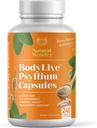 BodyLive Psyllium Husk Fiber Capsule Non-GMO 725mg, 240 Kapseln (1450mg/serving, 120 Portionen) Ergänzung für Colon Cleanse, Regularity, Healthy Digestion, Prebiotic, Laxative, Herzgesundheit