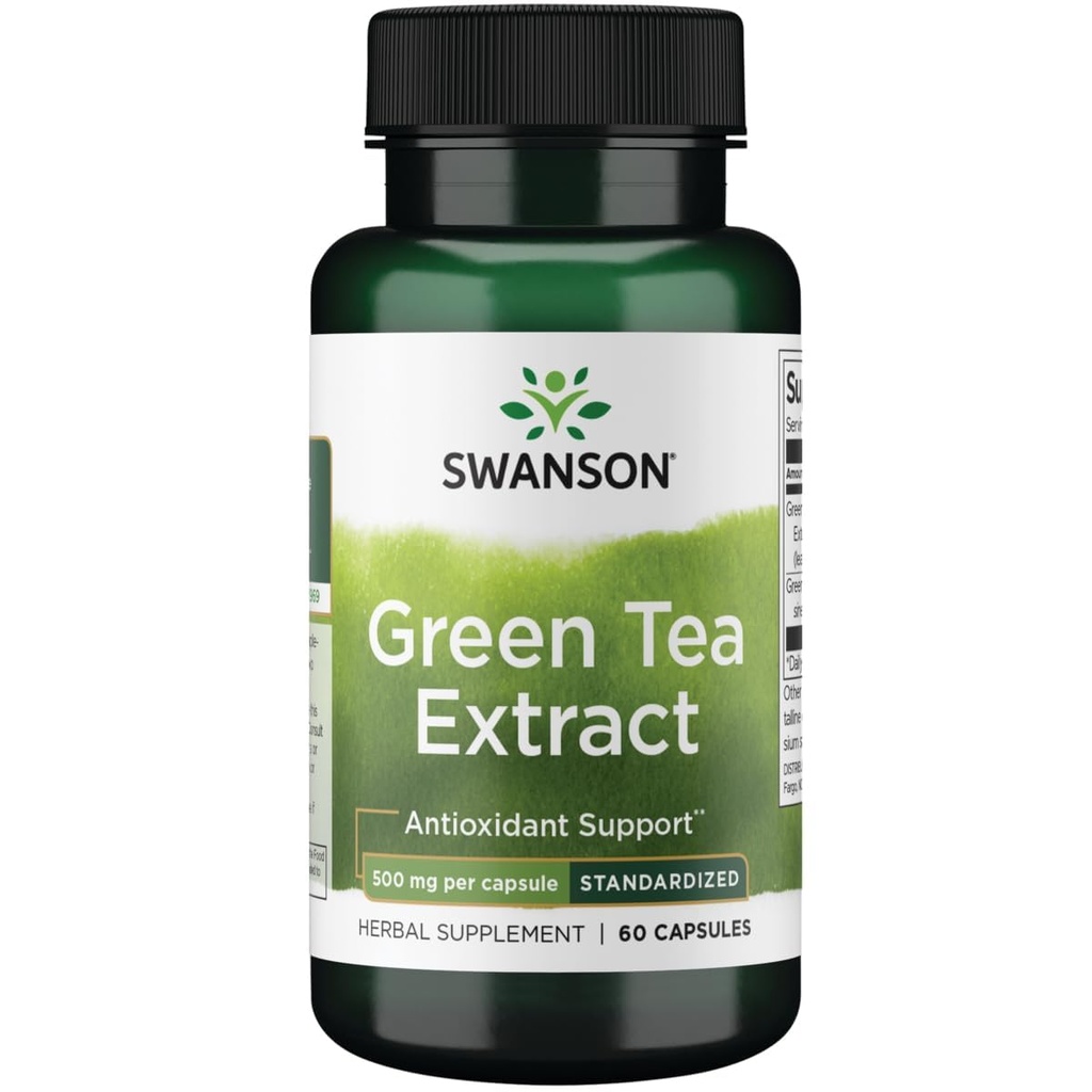 Swanson Grüner Tee Extrakt 500 Milligramme 60 Kapseln