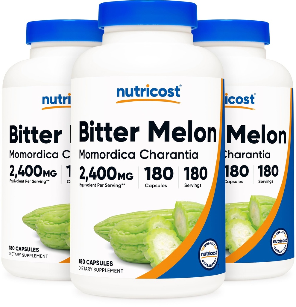 Nutricost Bitter Melon 600mg, 180 Capsules (3 bouteilles)